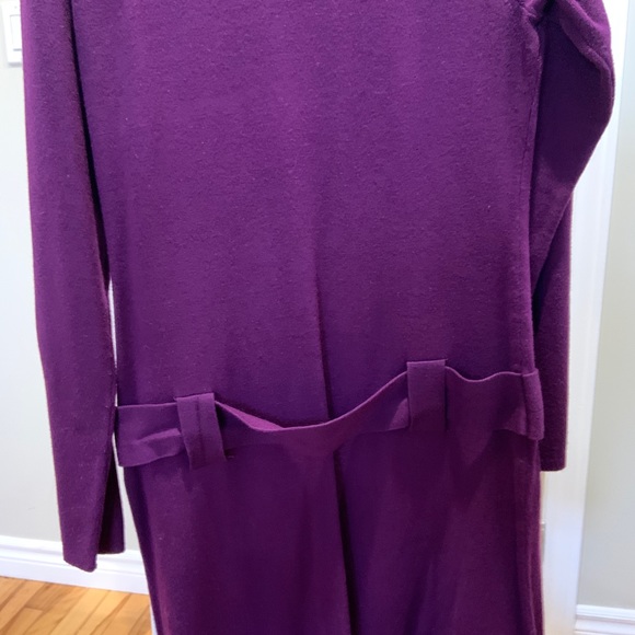 Belted drop waist mini dress looks great with tights and boots. Form fitting - Picture 3 of 4